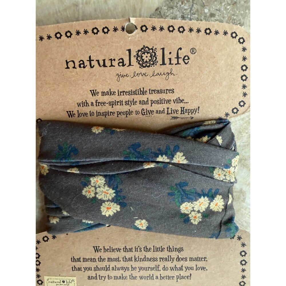 BOHO BANDEAU Gray Greige with Yellow Flowers Natural Life Full Boho NEW - Picture 2 of 2
